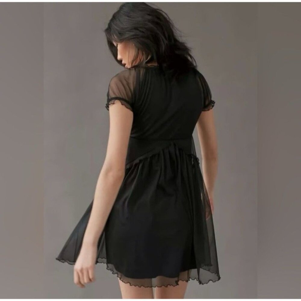 Urban Outfitters Dress Sammy Mesh Mini Dress Sheer Sexy Whimsigoth Romantic NWT - Picture 3 of 12